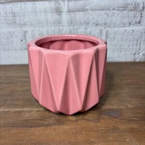 Pink Geometric Ceramic Pot